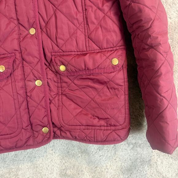 J. Crew Downtown Quilted Field Jacket Utility Barn XS Extra Small Maroon Red - Picture 4 of 9